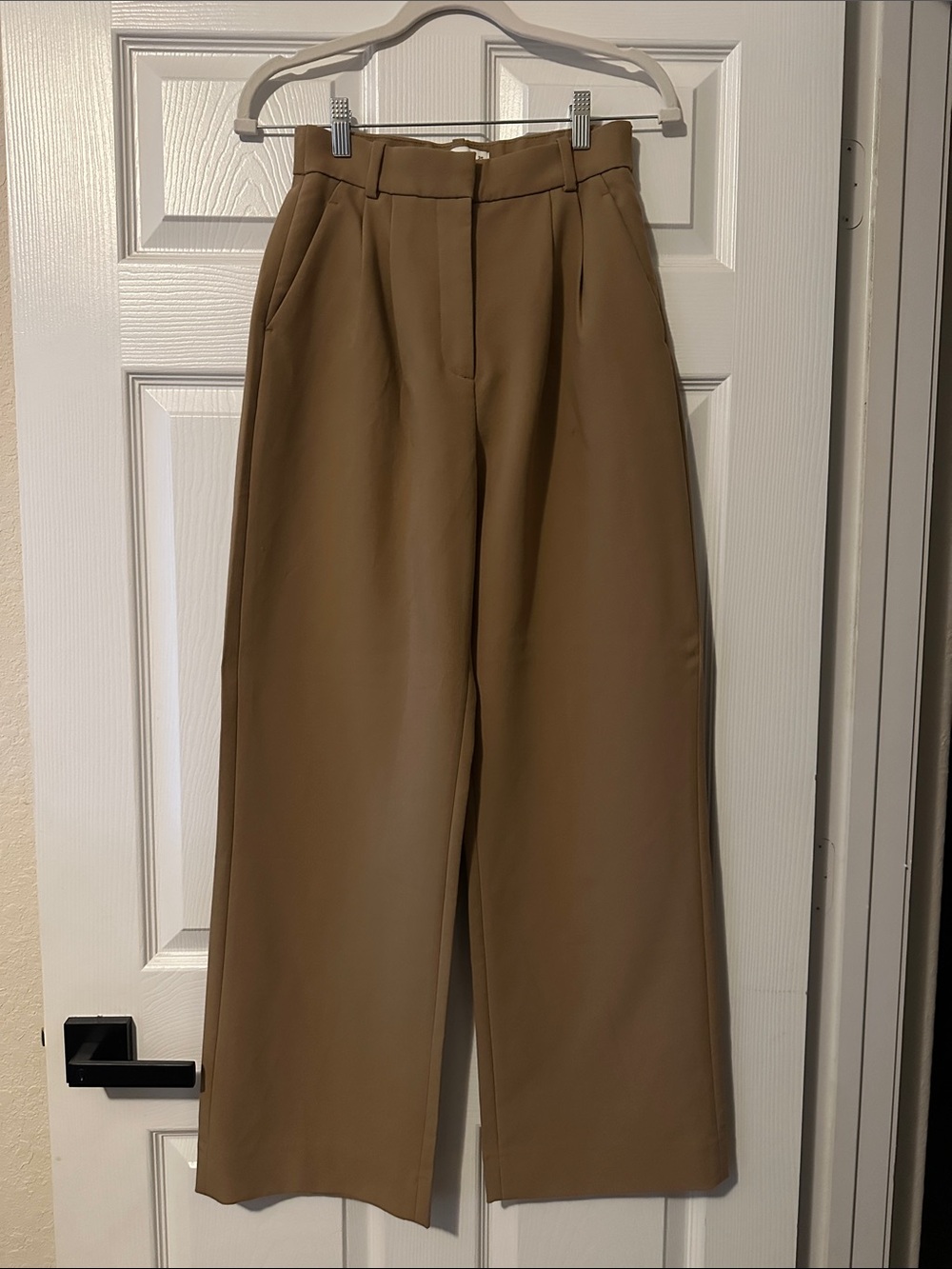 Abercrombie Sloane Tailored Wide-Leg High-Rise Pant - Camel